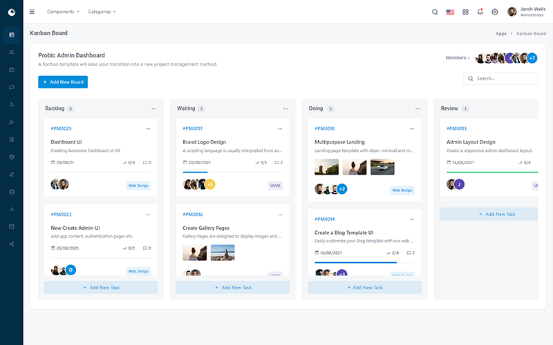 Probic vertical icon sidebar