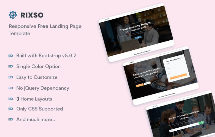Rixso - Free Bootstrap 5 Landing Page Template
