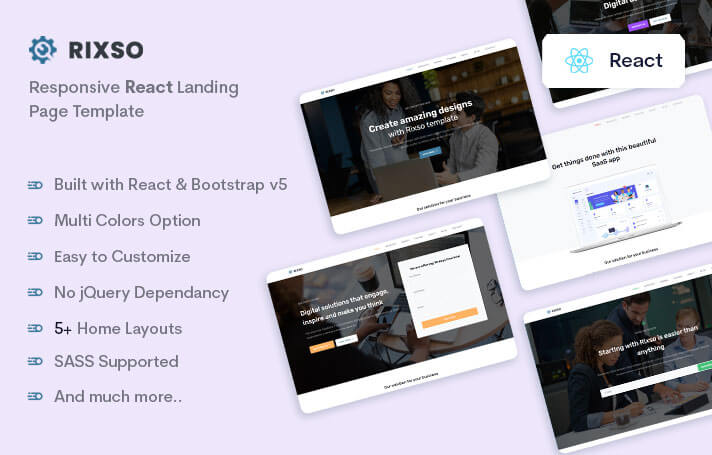 Rixso - React Js Landing Page Template