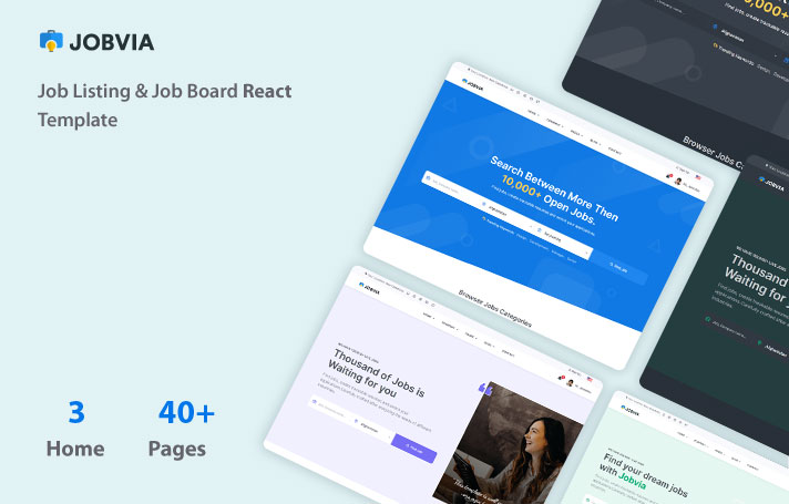 Jobvia - Job Listing React Js Board Template