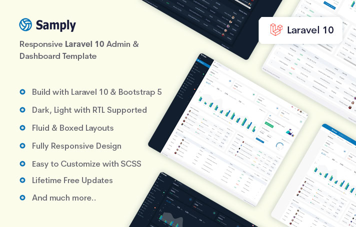 Samply - Laravel 10 Admin & Dashboard Template