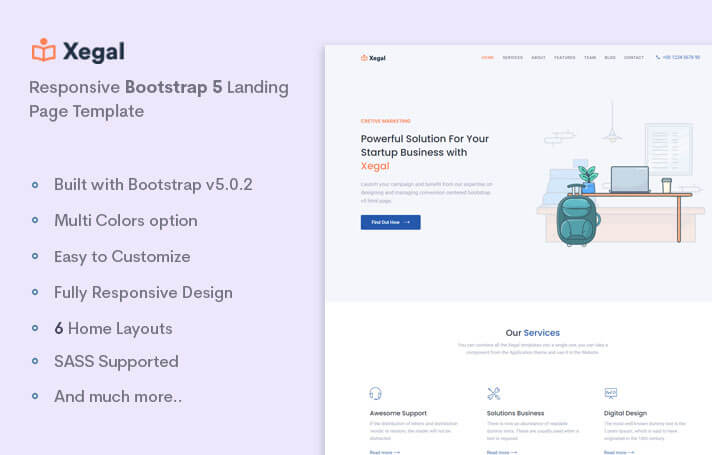 Xegal - Bootstrap 5 Landing Page Template