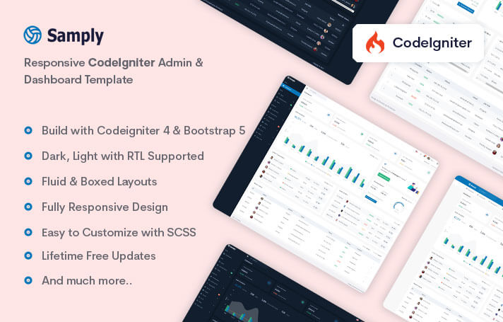 Samply - CodeIgniter 4 Admin & Dashboard Template