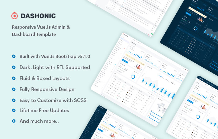 Dashonic - Vue Js Admin & Dashboard Template