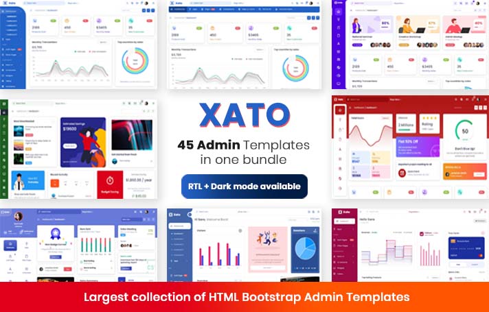 Xato - 45 HTML Admin Templates (RTL+DARK)