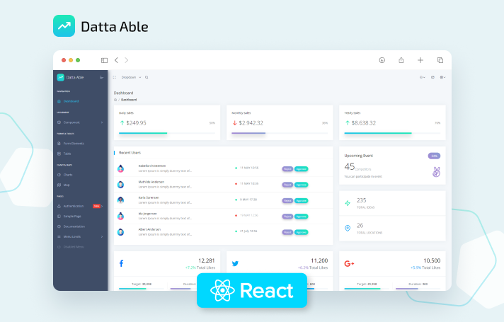 Datta Able React Free Admin Template