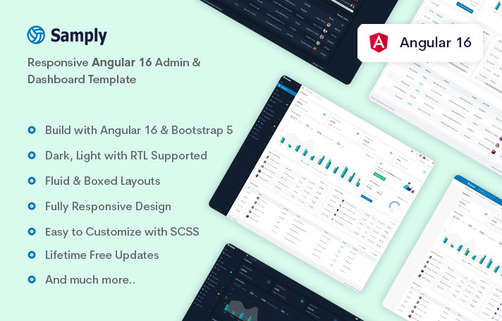 Samply - Angular 16 Admin & Dashboard Template